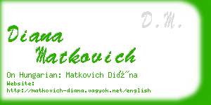diana matkovich business card